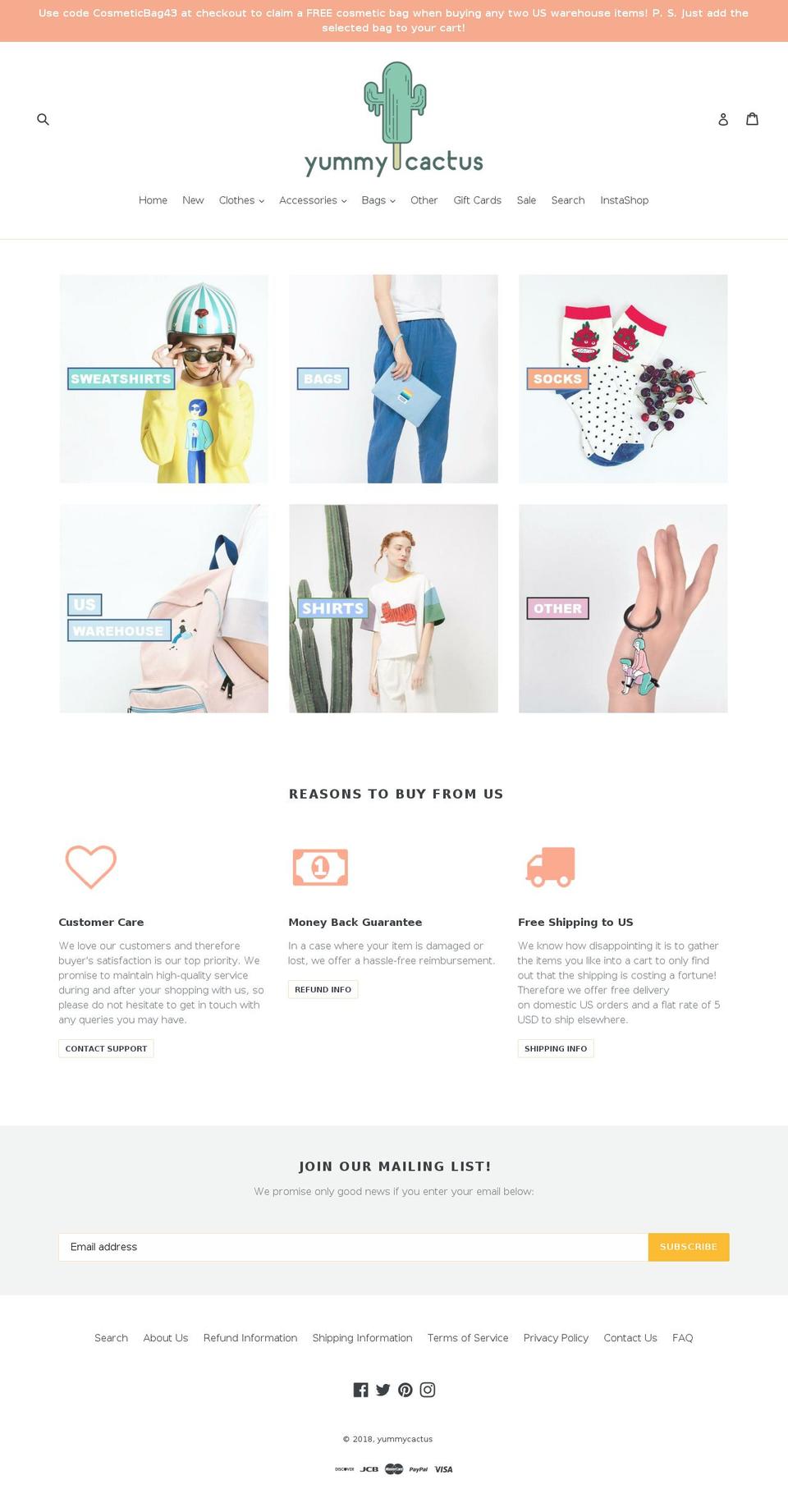 yummycactus.com — Shopify storefront screenshot