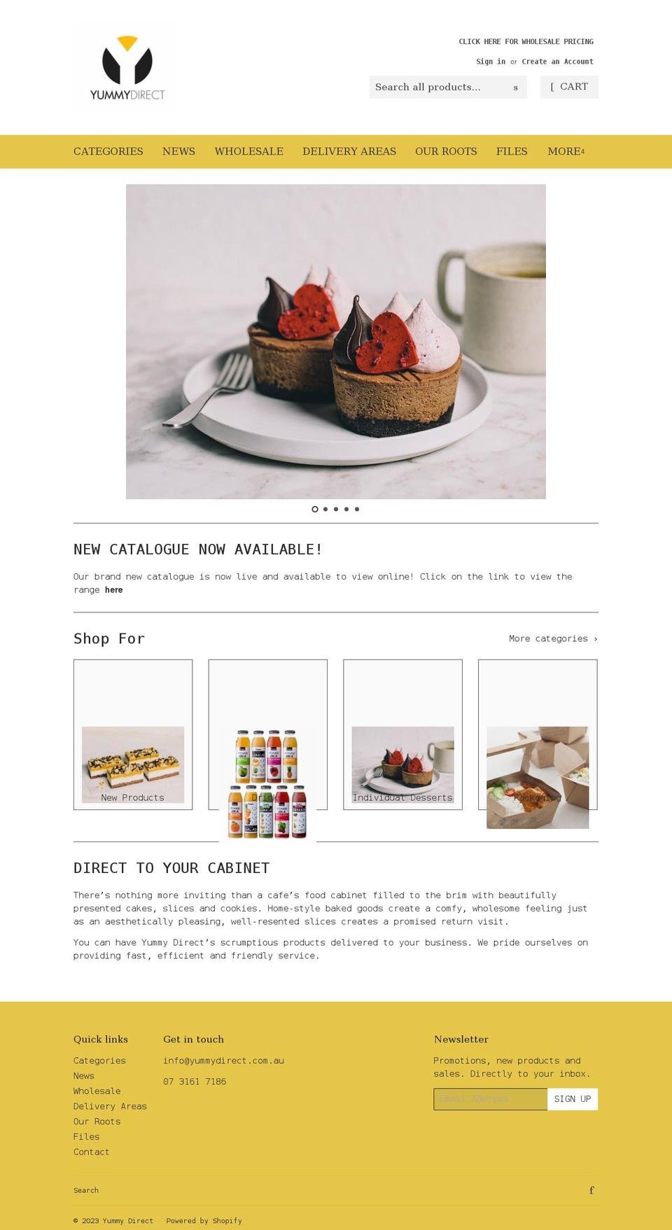 yummydirect.com.au shopify website screenshot