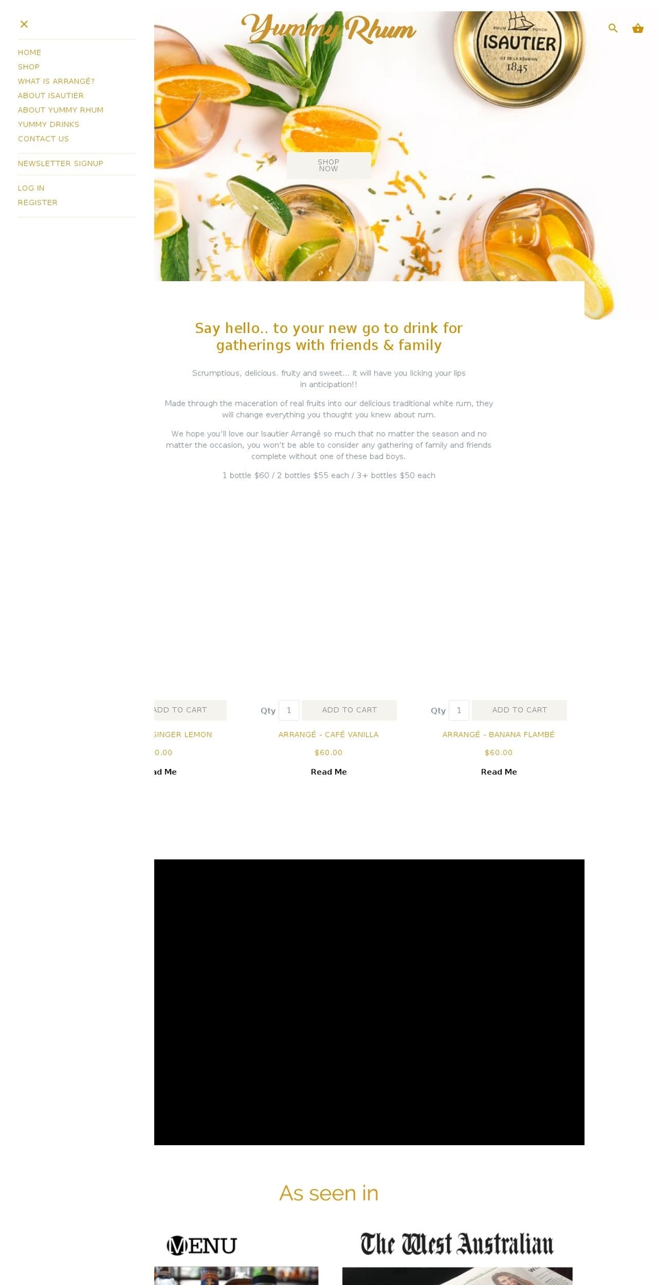 yummyrhum.com shopify website screenshot