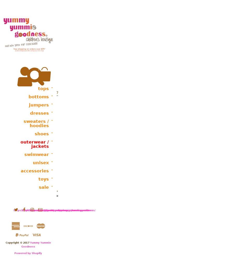 yummyyummiegoodness.com shopify website screenshot