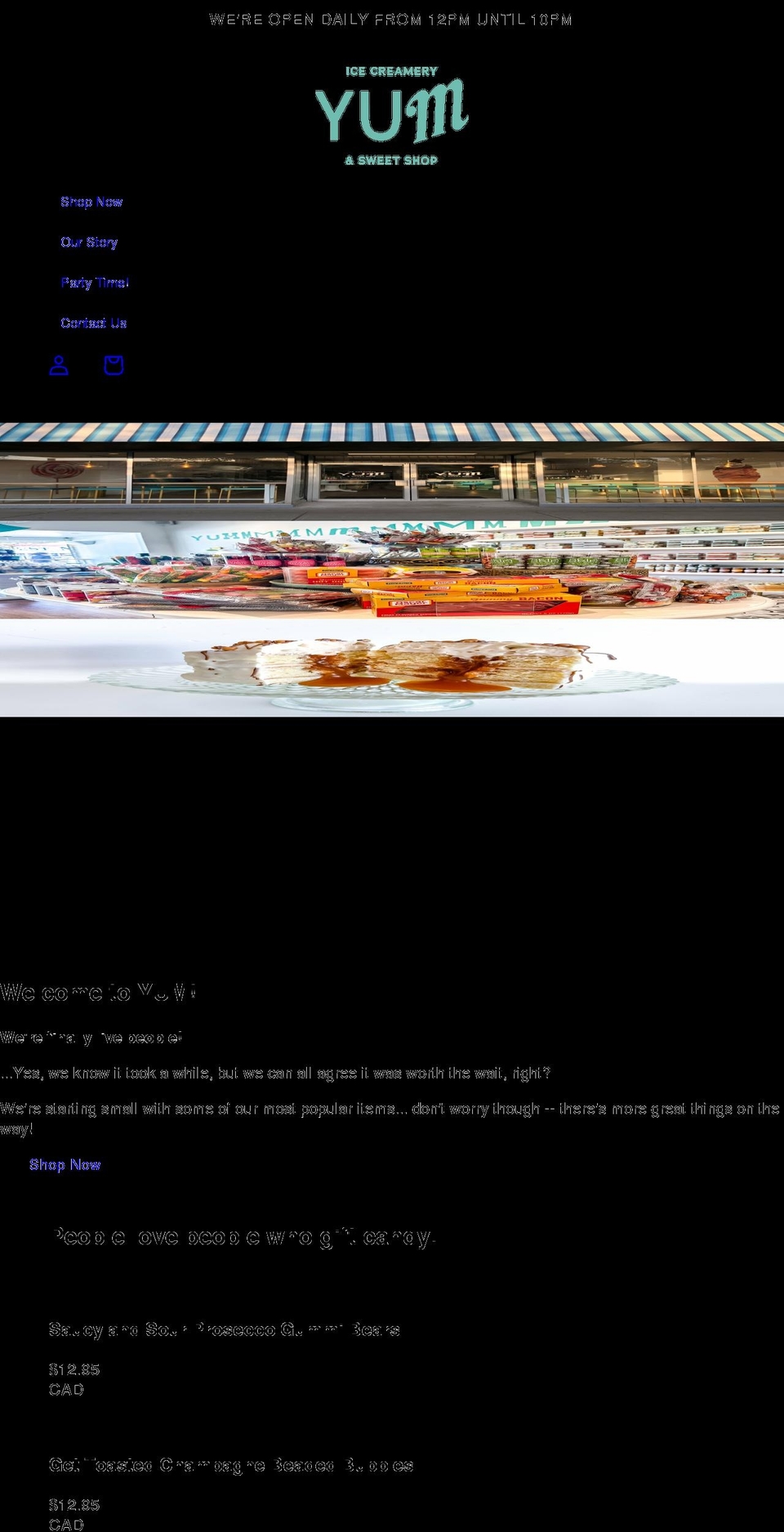 yumsweetshop.com shopify website screenshot