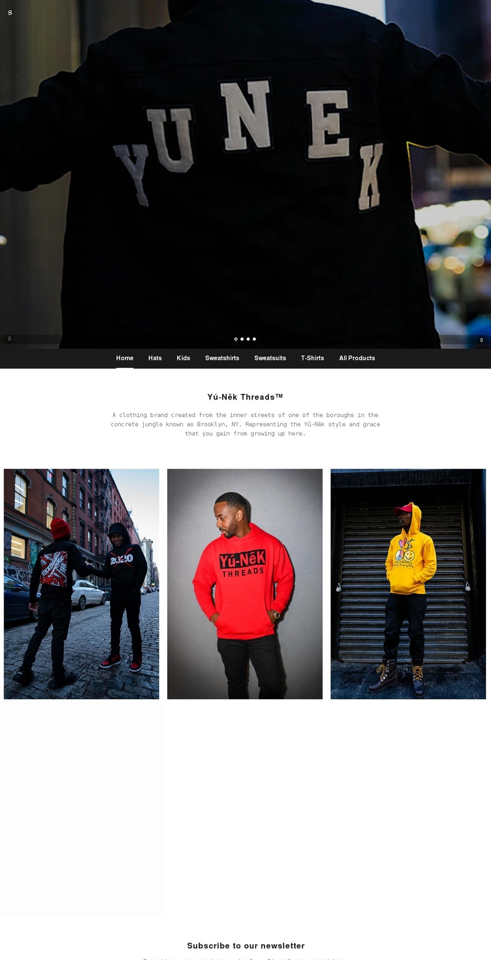 yunekthreads.com shopify website screenshot