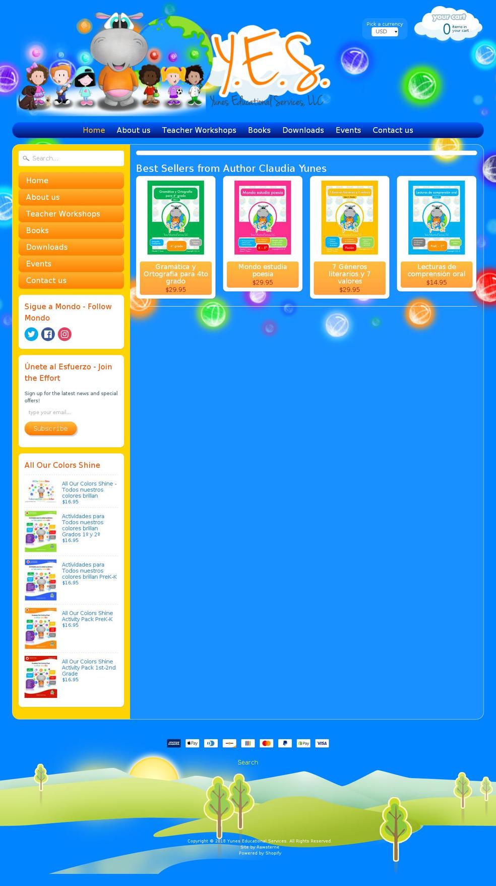 yuneseducationalservices.com — Shopify storefront screenshot
