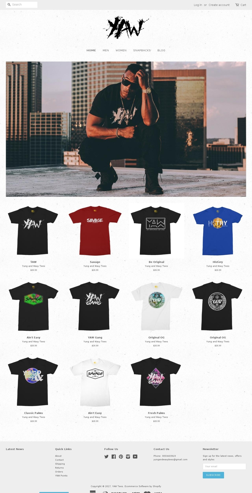 yungandwavy.com shopify website screenshot
