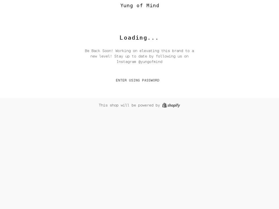 yungofmind.com shopify website screenshot