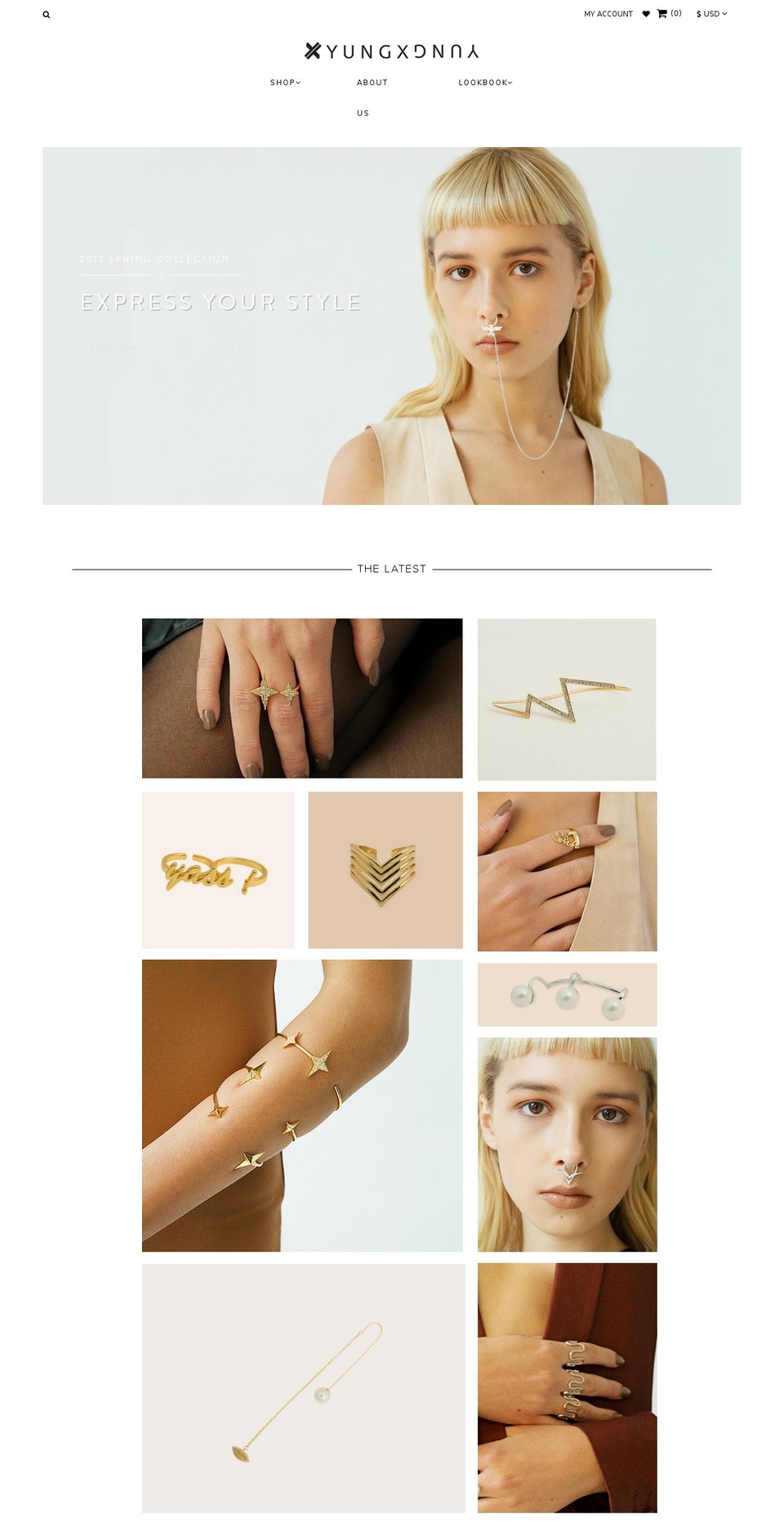 yungxyung.com shopify website screenshot