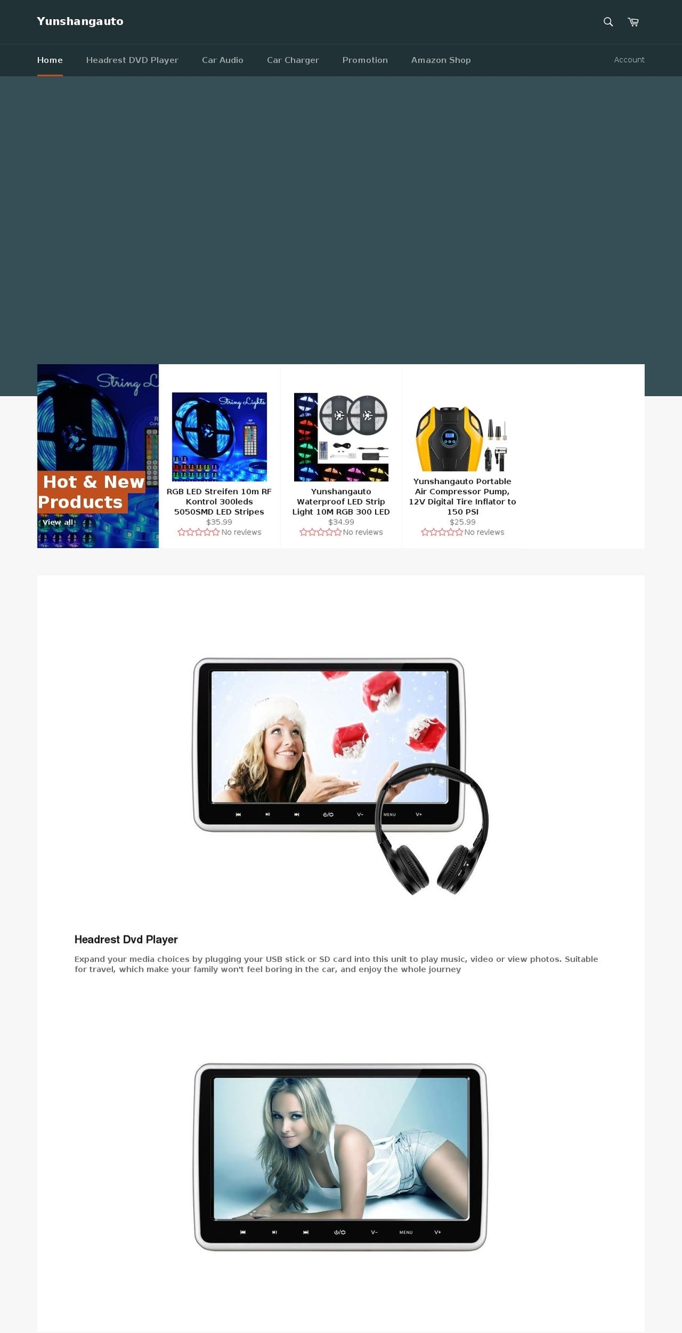 yunshangauto.com shopify website screenshot