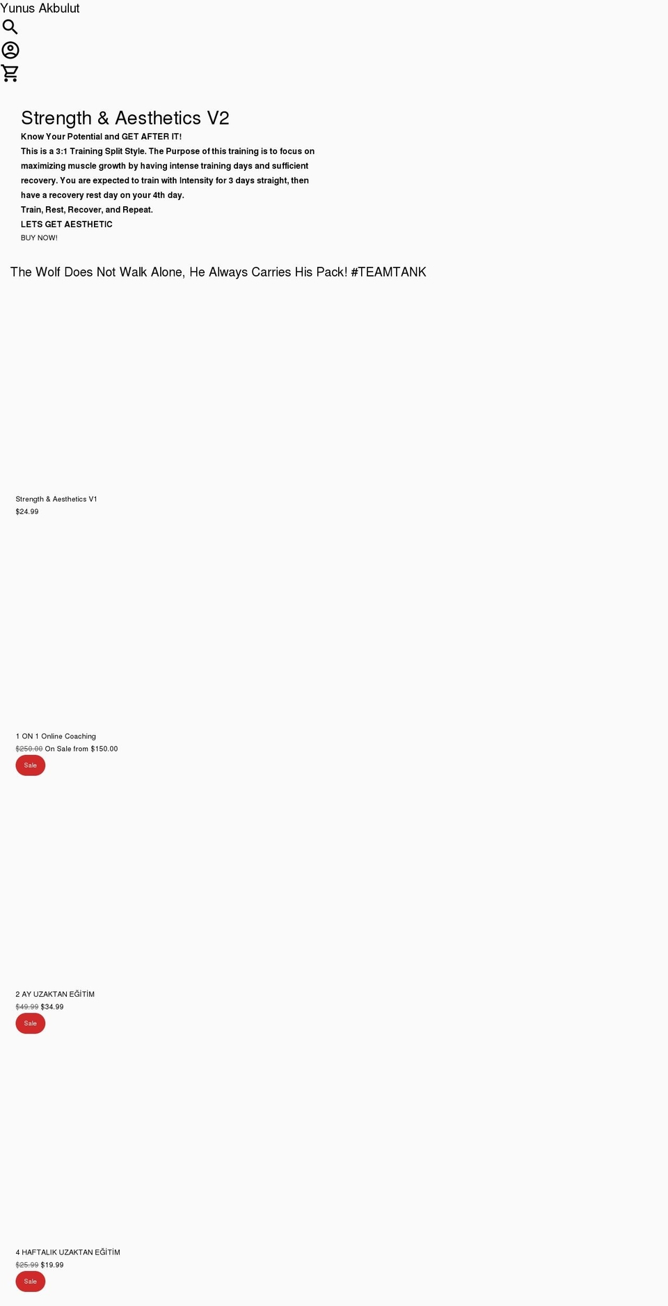 yunusakbulut.com shopify website screenshot