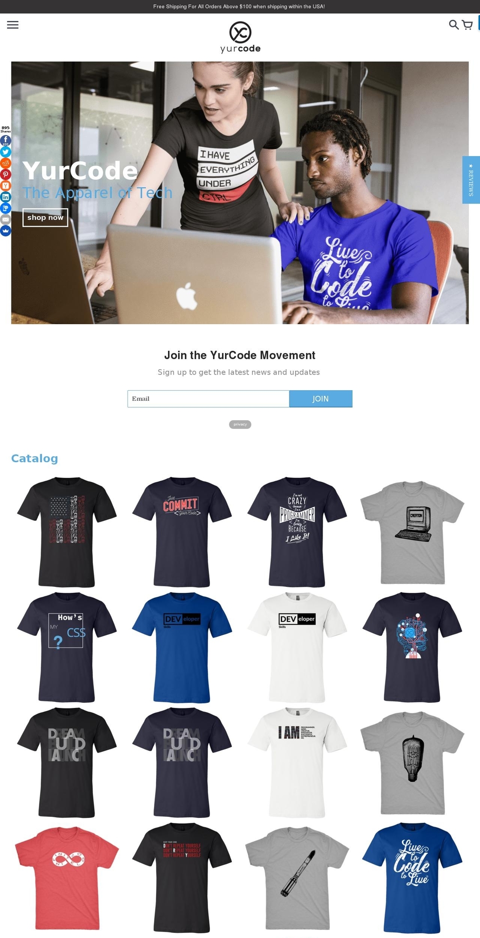 yurcode.com shopify website screenshot