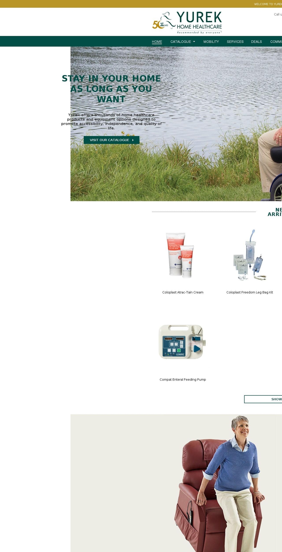 Yurek Home Healthcare - No Cart Shopify theme site example yurekhomehealth.com