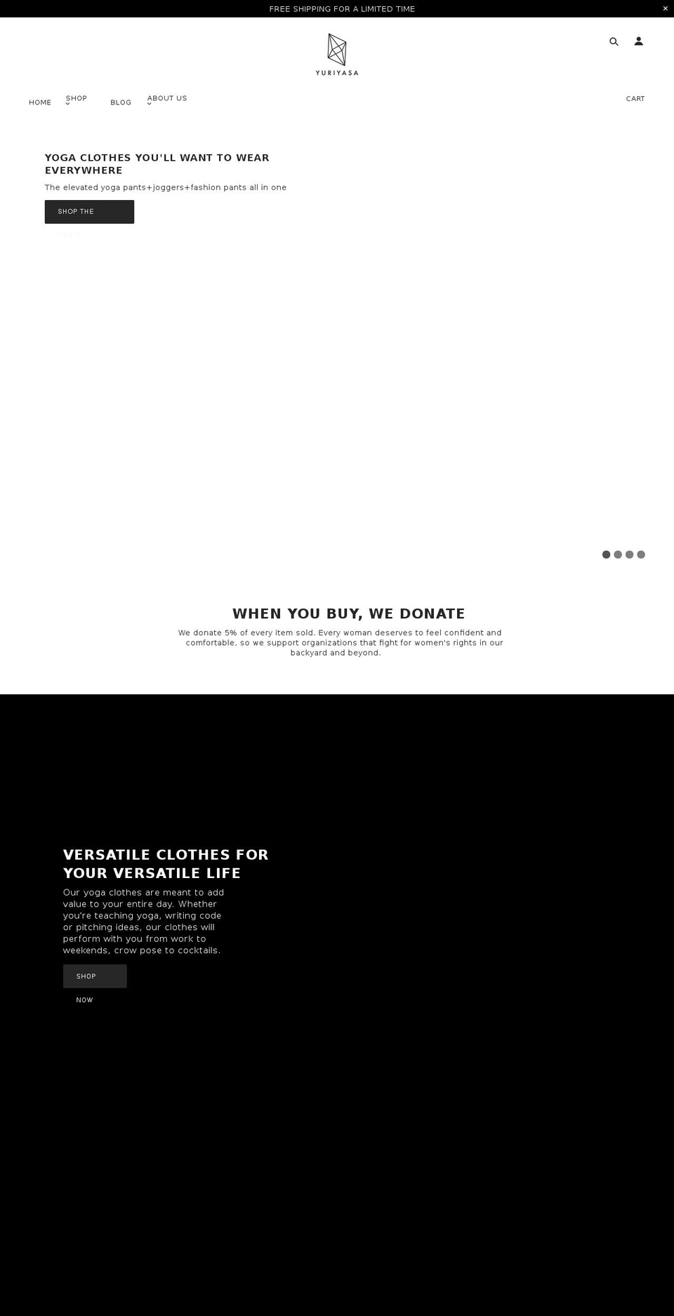yuriyasa.com shopify website screenshot