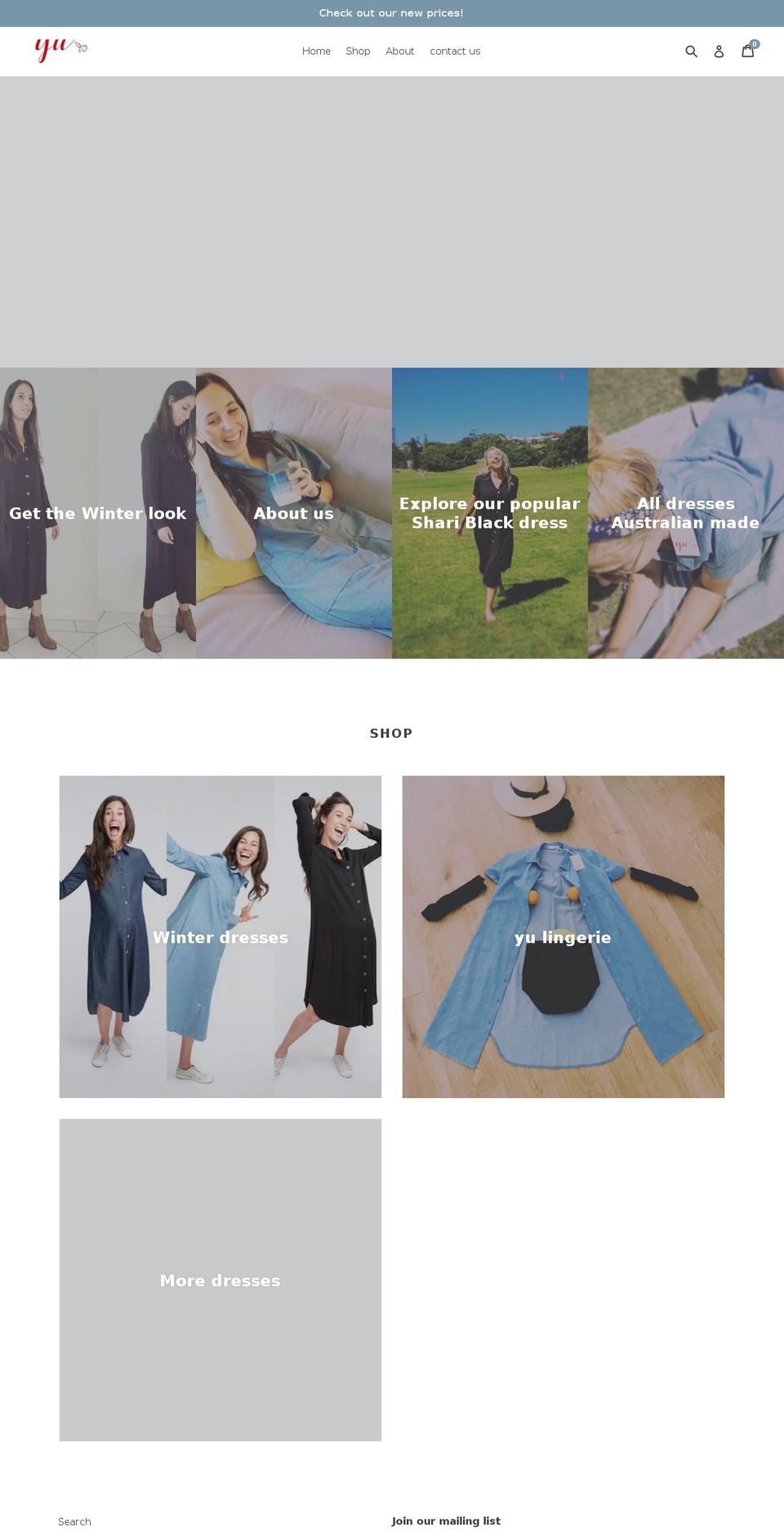 yushop.com.au shopify website screenshot