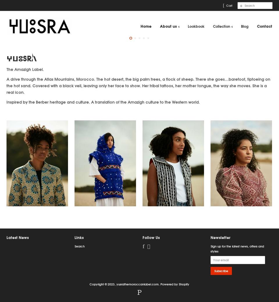 yusrathemoroccanlabel.com shopify website screenshot