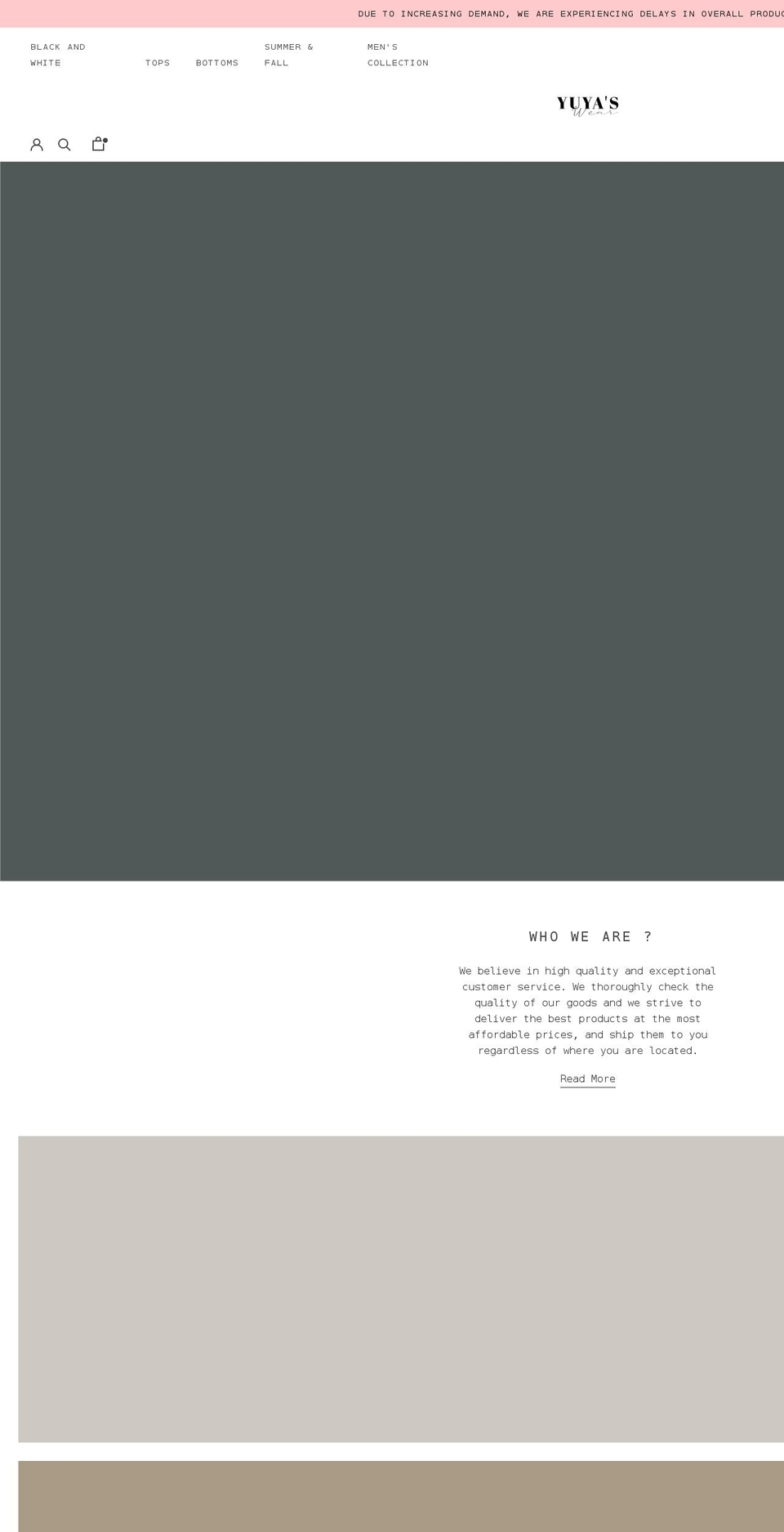 yuyawear.com shopify website screenshot