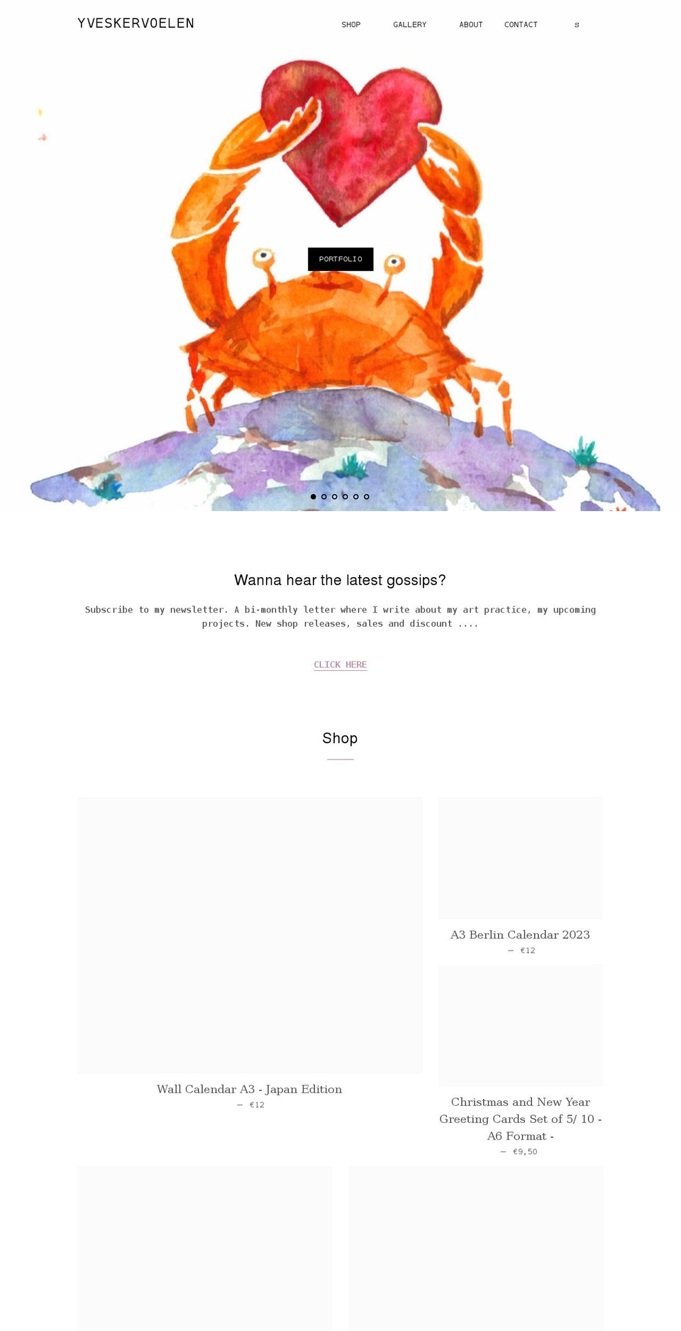 yveskervoelen.com shopify website screenshot