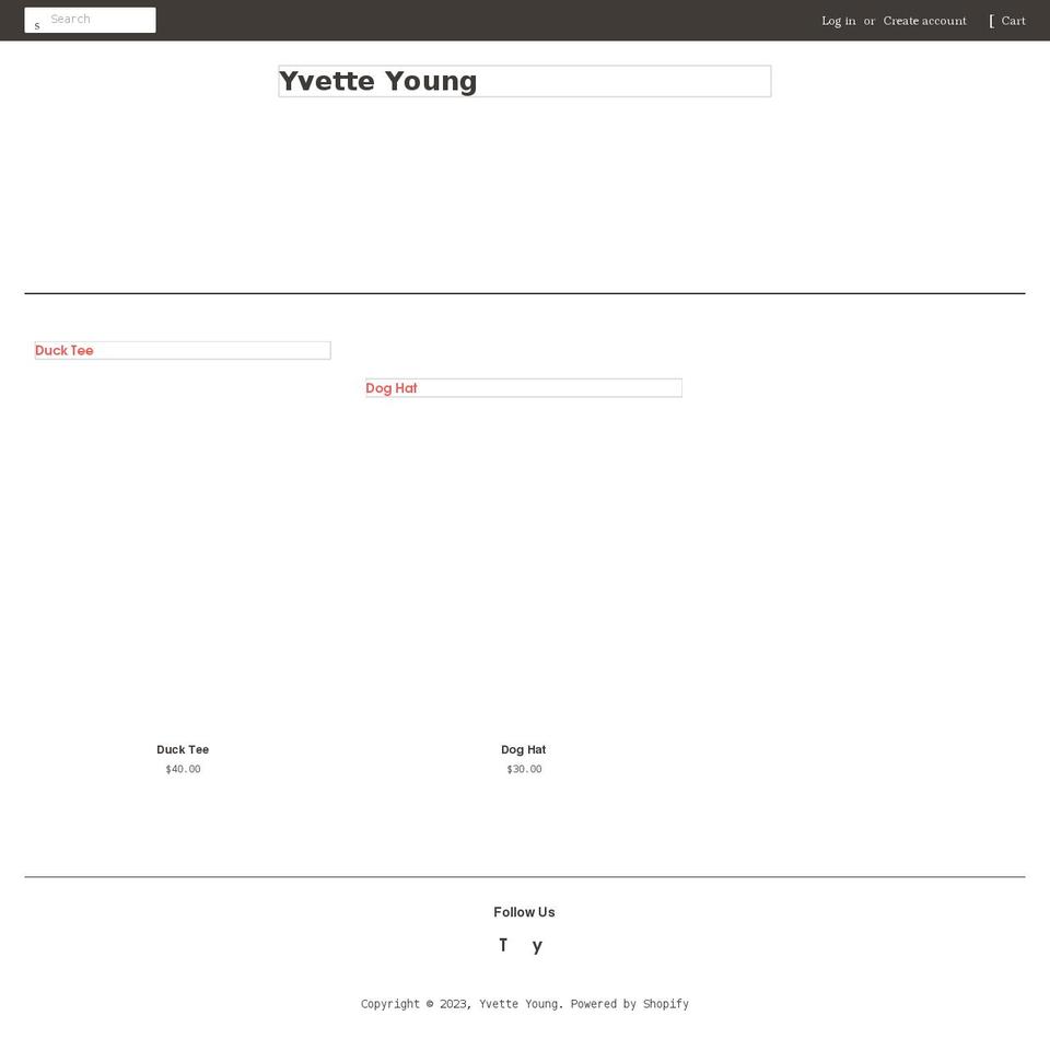 yvetteyoungmusic.com shopify website screenshot