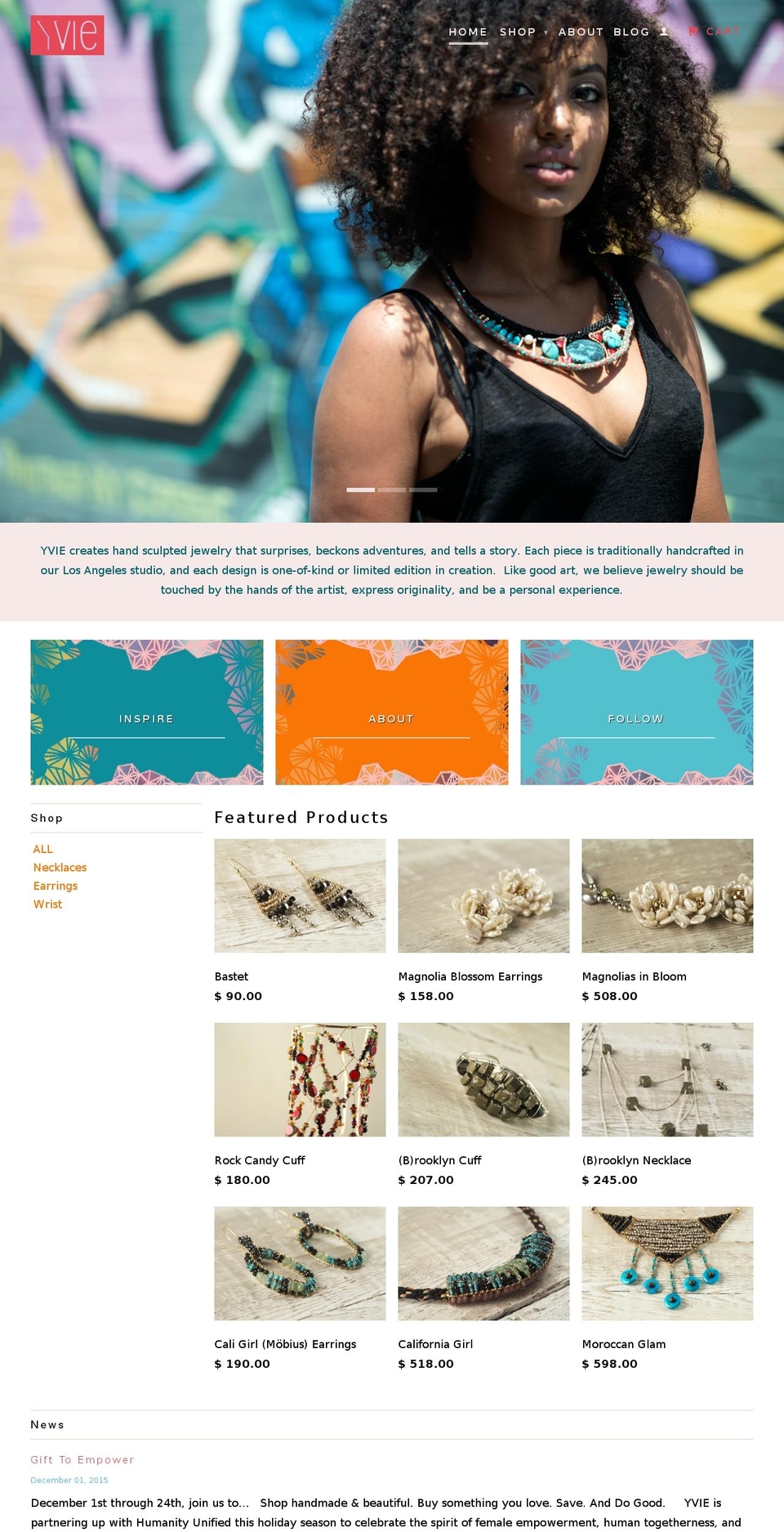 yviedesign.com shopify website screenshot