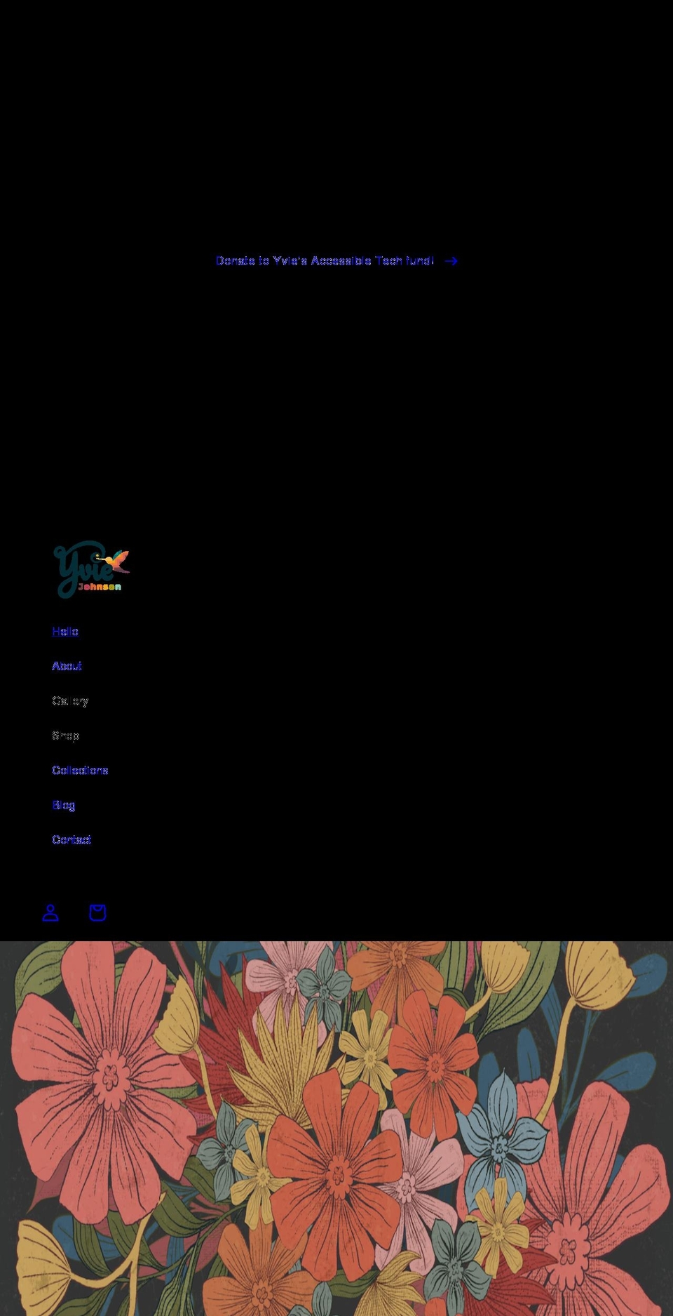 yviejohnson.co.uk shopify website screenshot