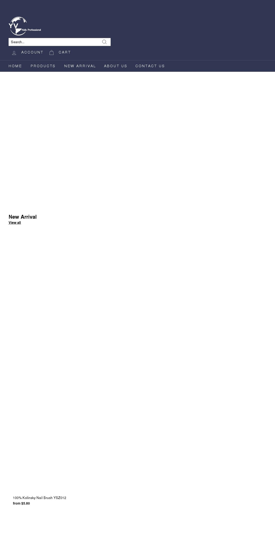 yvnail.com shopify website screenshot