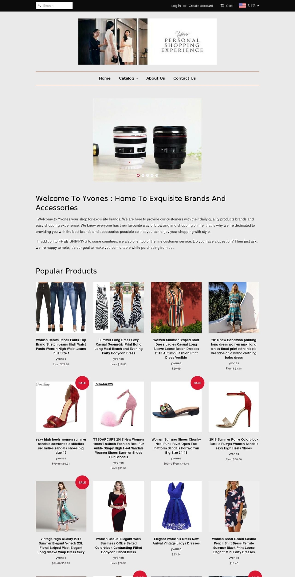 yvonesonlineshop.com — Shopify storefront screenshot