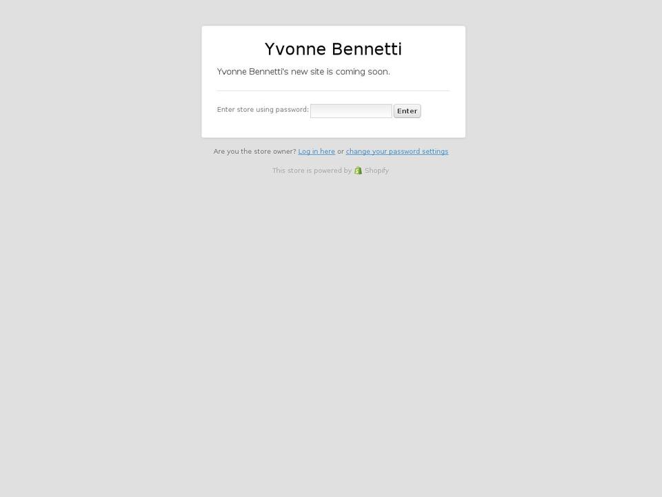 yvonnebennetti.com shopify website screenshot