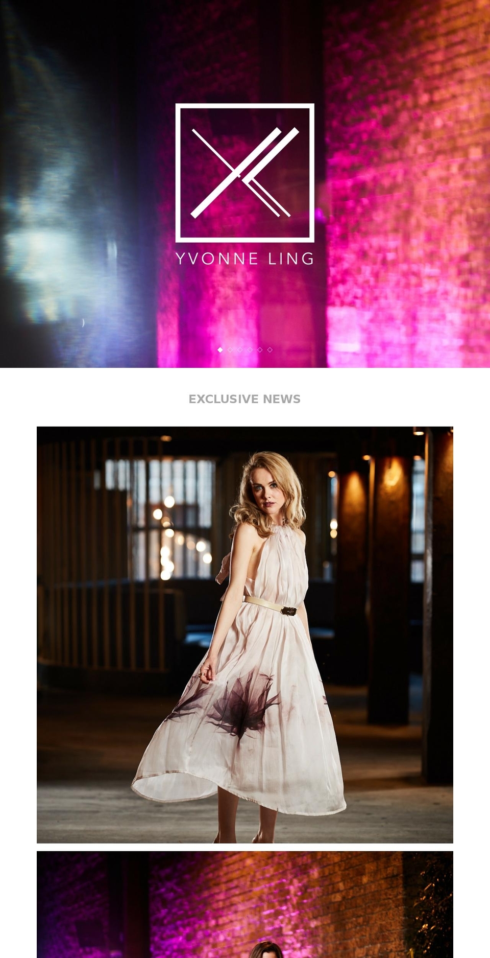 mosaic Shopify theme site example yvonneling.com