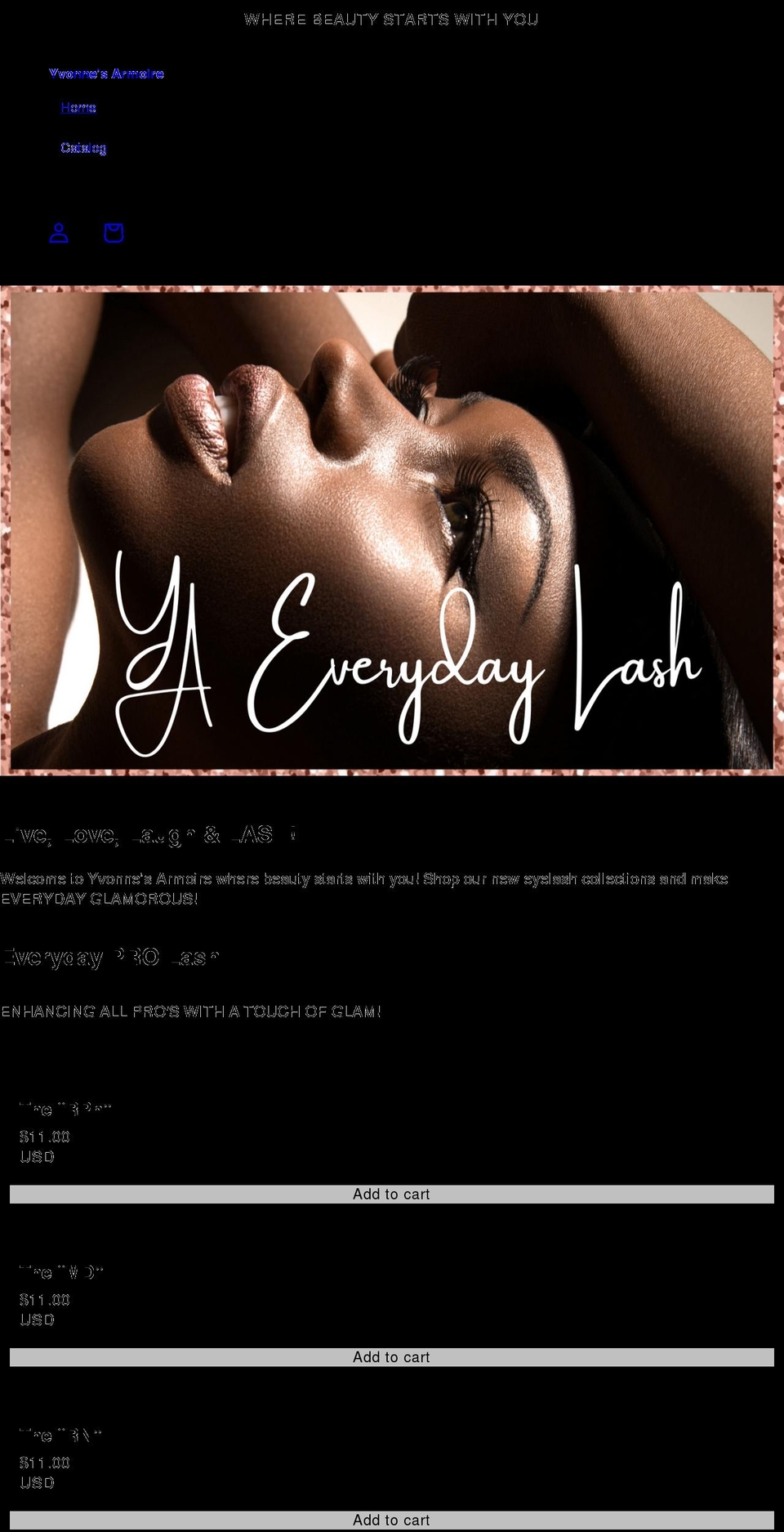 yvonnesarmoire.com shopify website screenshot