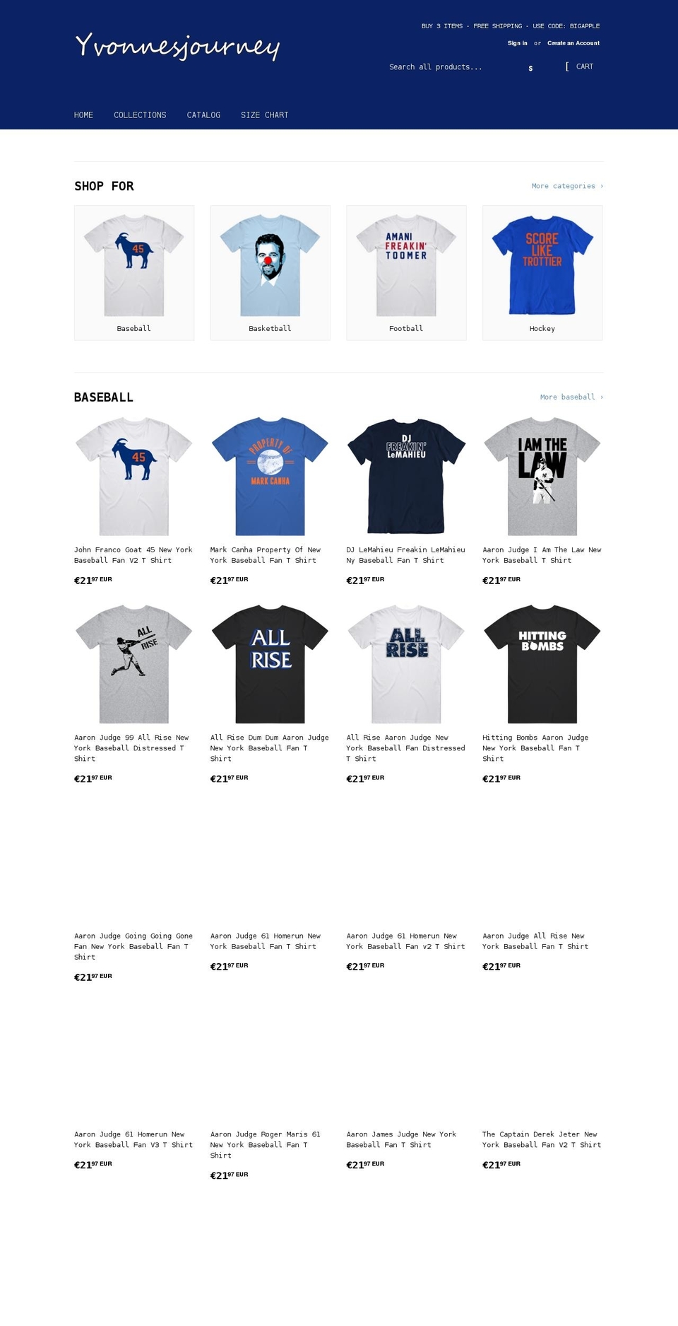 yvonnesjourney.com shopify website screenshot