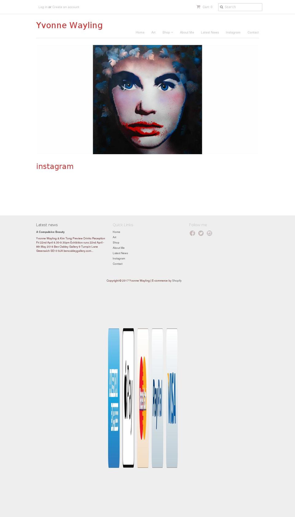 yvonnewayling.com shopify website screenshot
