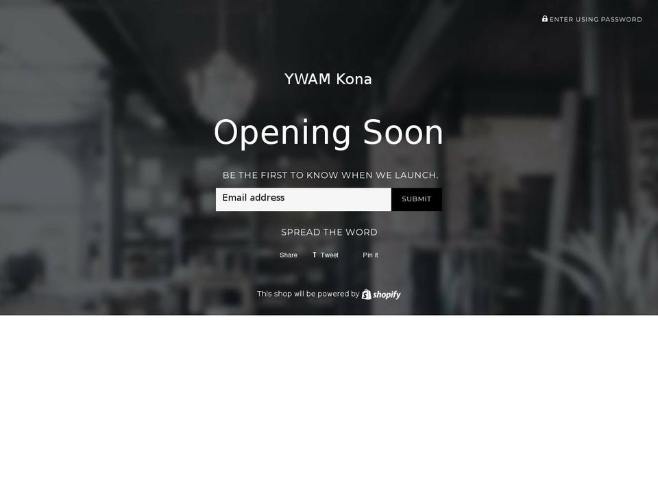 ywamkonamerch.com — Shopify storefront screenshot