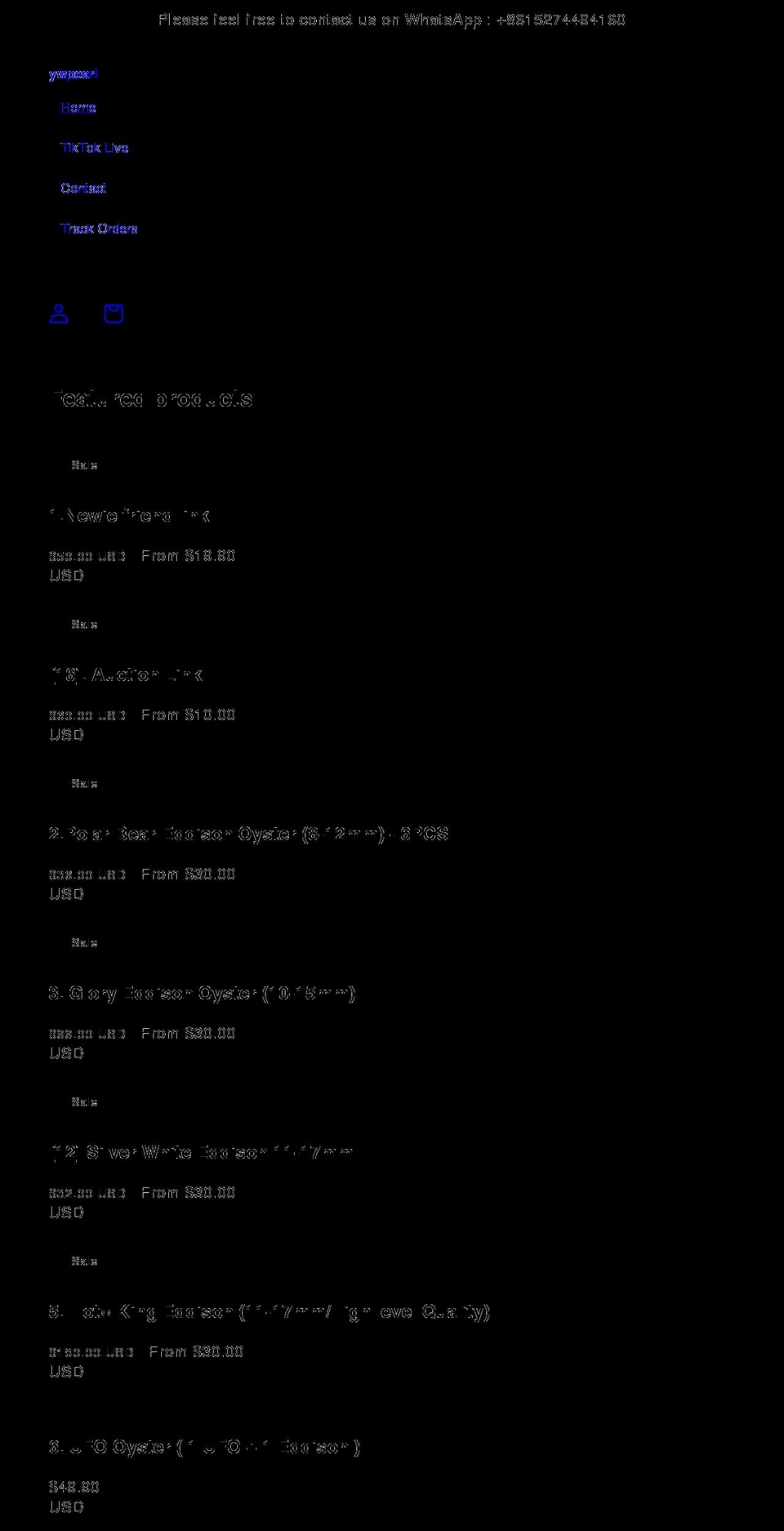 ywpearl.com shopify website screenshot