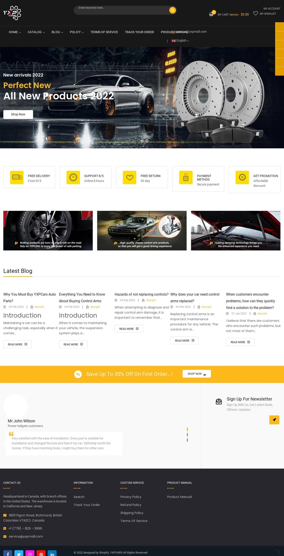 Ss-autoparts-home Shopify theme site example yxpcars.com