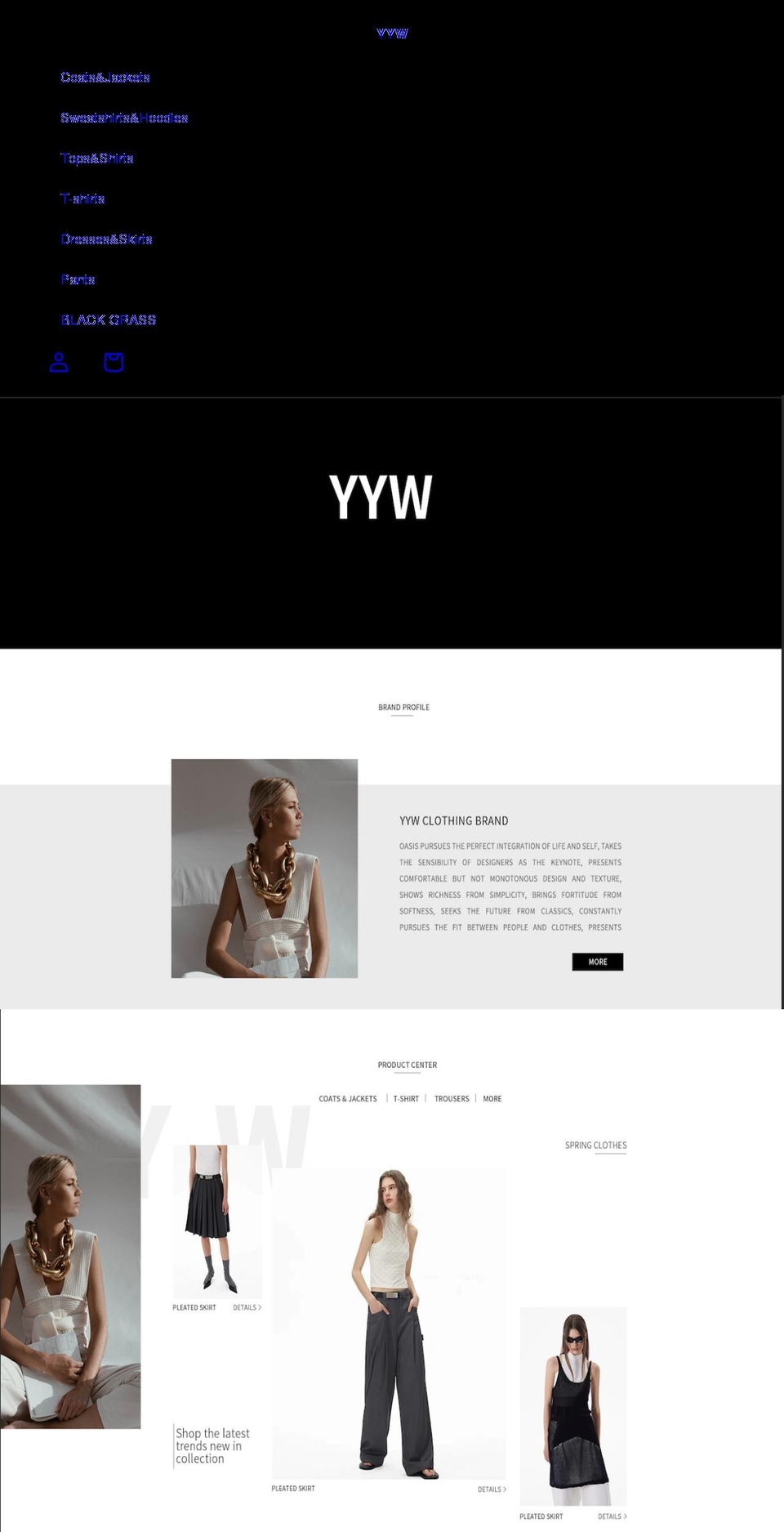 yyw.la shopify website screenshot