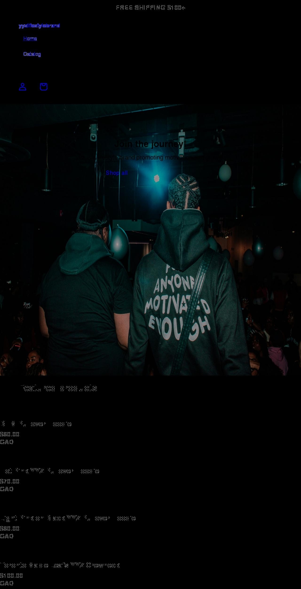 yyzlifestyle.com shopify website screenshot