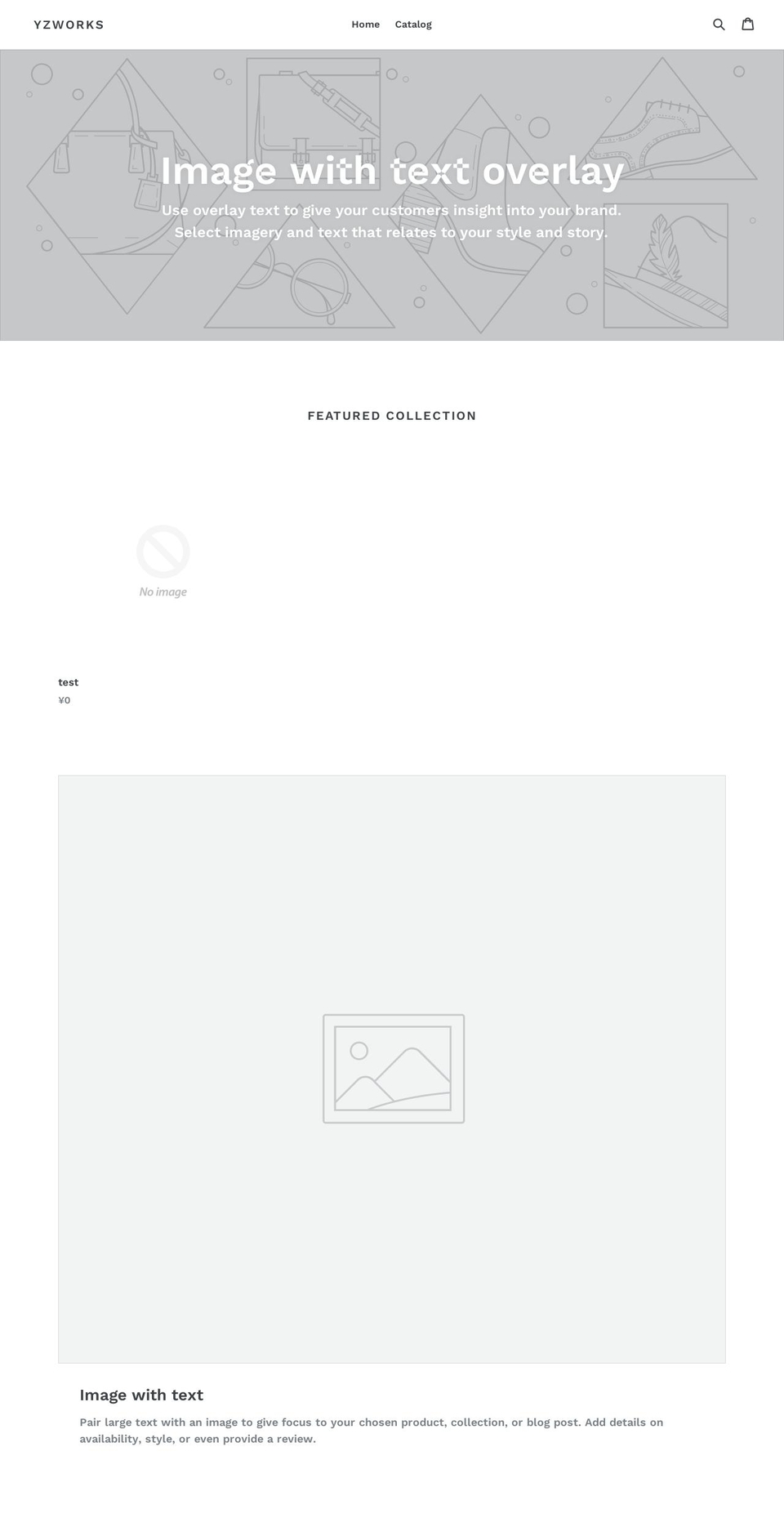 yzworks.myshopify.com — Shopify storefront screenshot