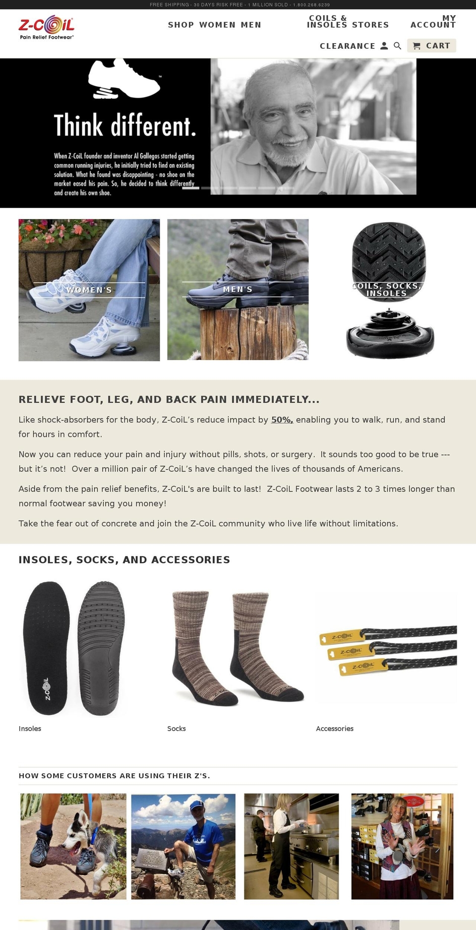 z-coilfootwear.org shopify website screenshot