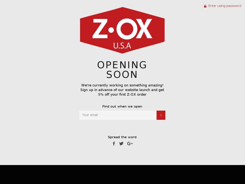 z-ox.us shopify website screenshot