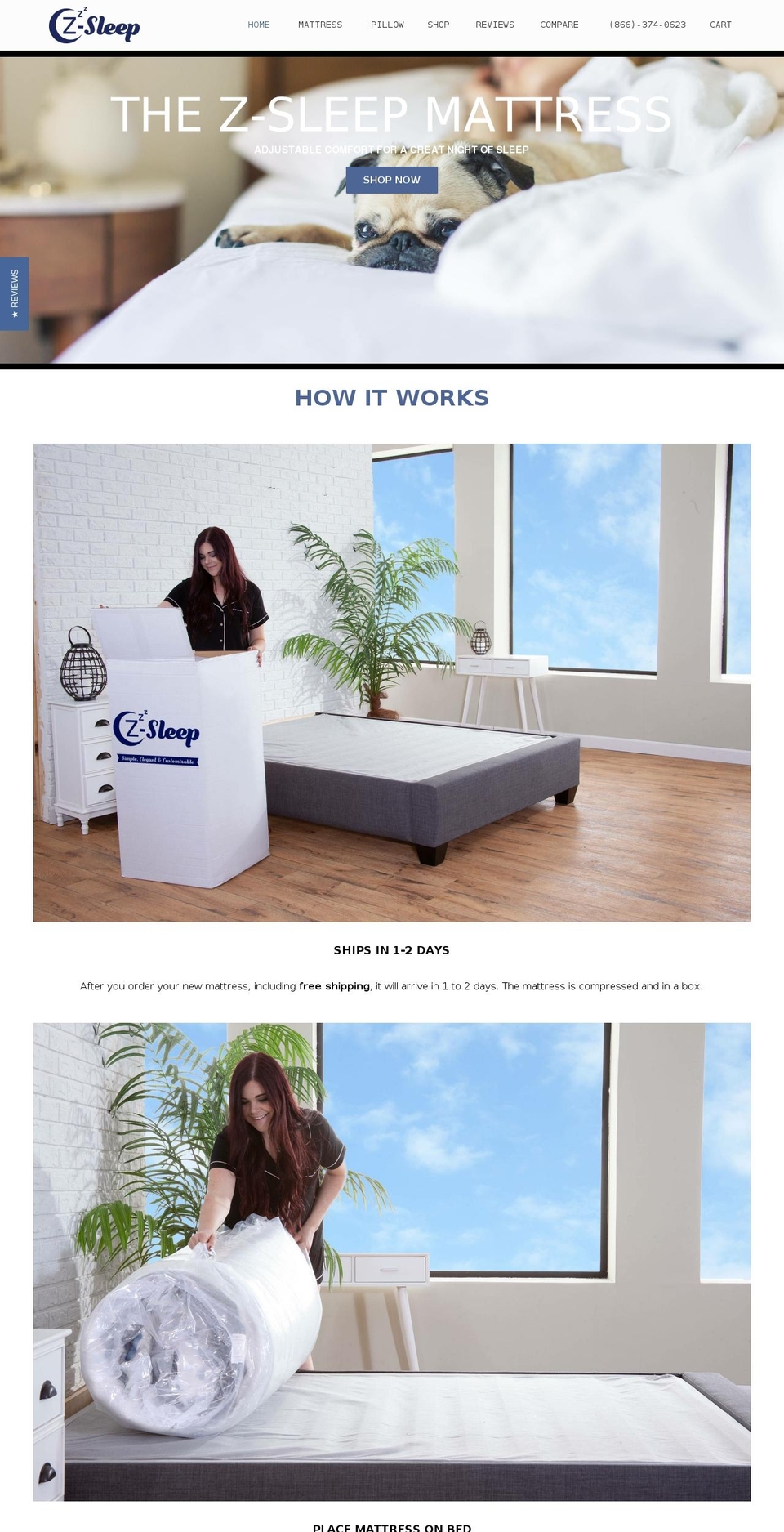z-sleep.com — Shopify storefront screenshot
