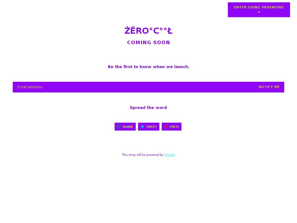 z3r0c00l.com shopify website screenshot