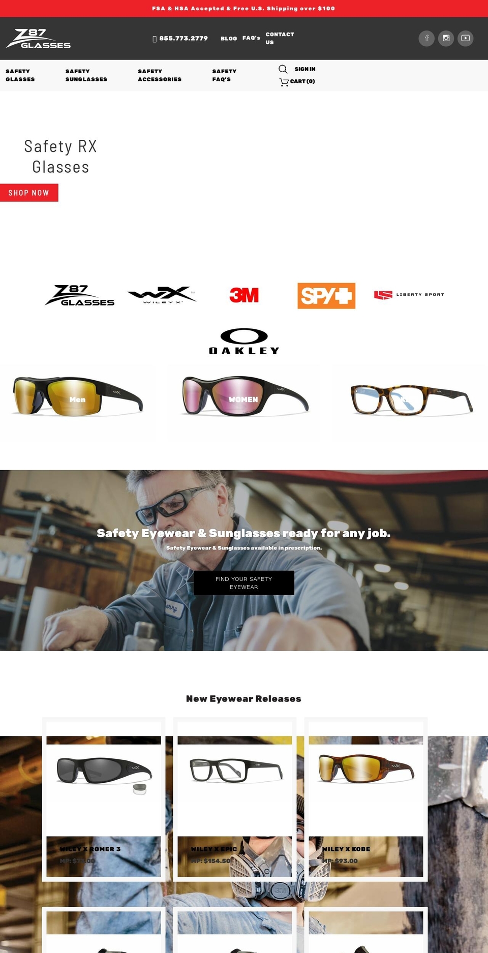 z87glasses.com shopify website screenshot