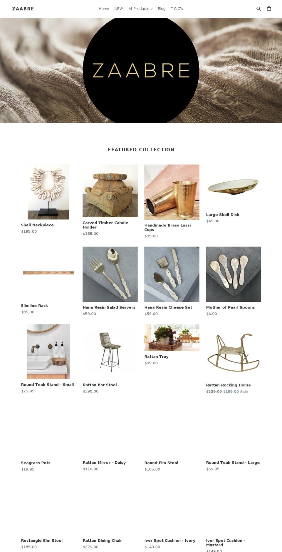 zaabre.com shopify website screenshot
