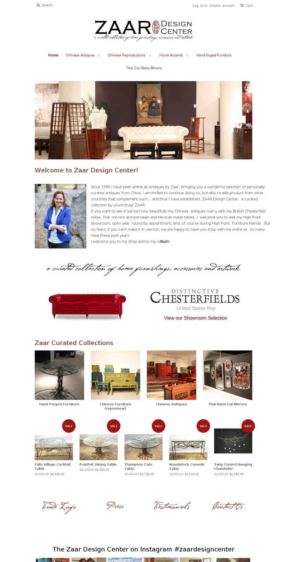 zaardesigncenter.com shopify website screenshot