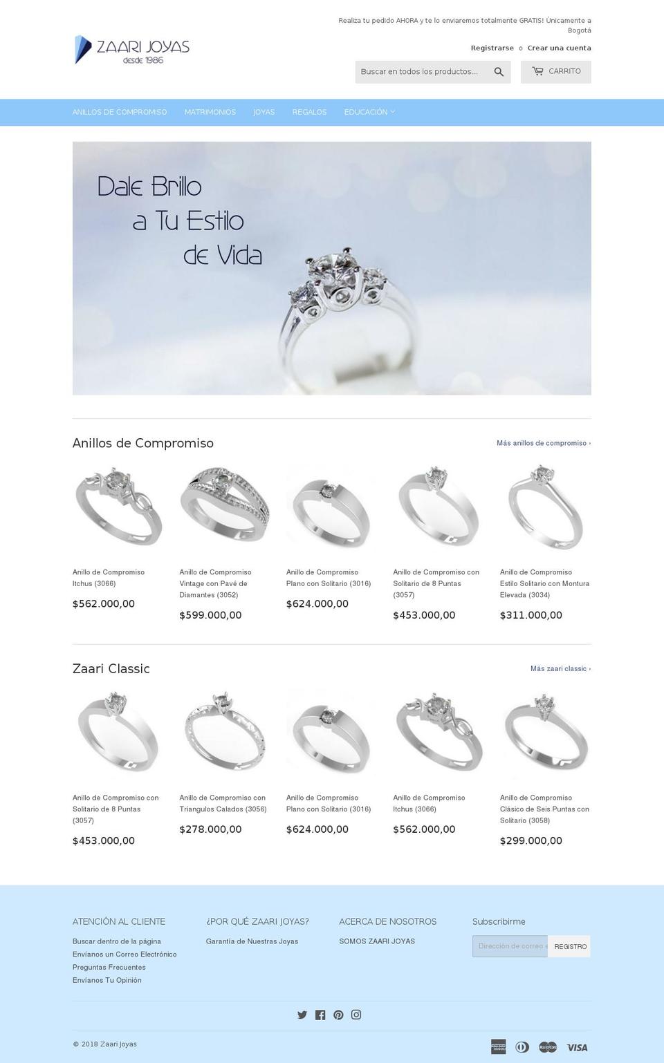 zaarijoyas.com shopify website screenshot