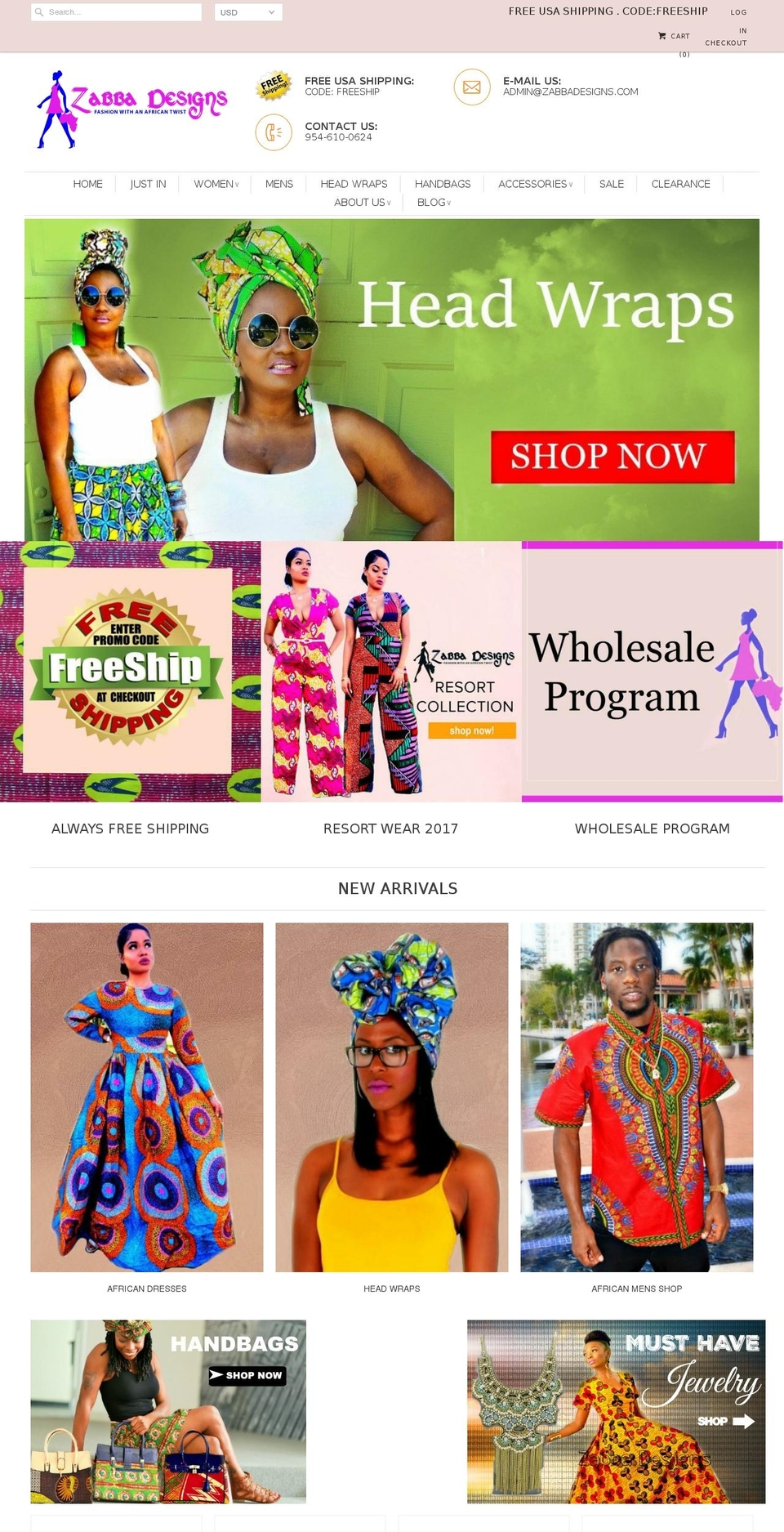 zabbadesigns.com shopify website screenshot