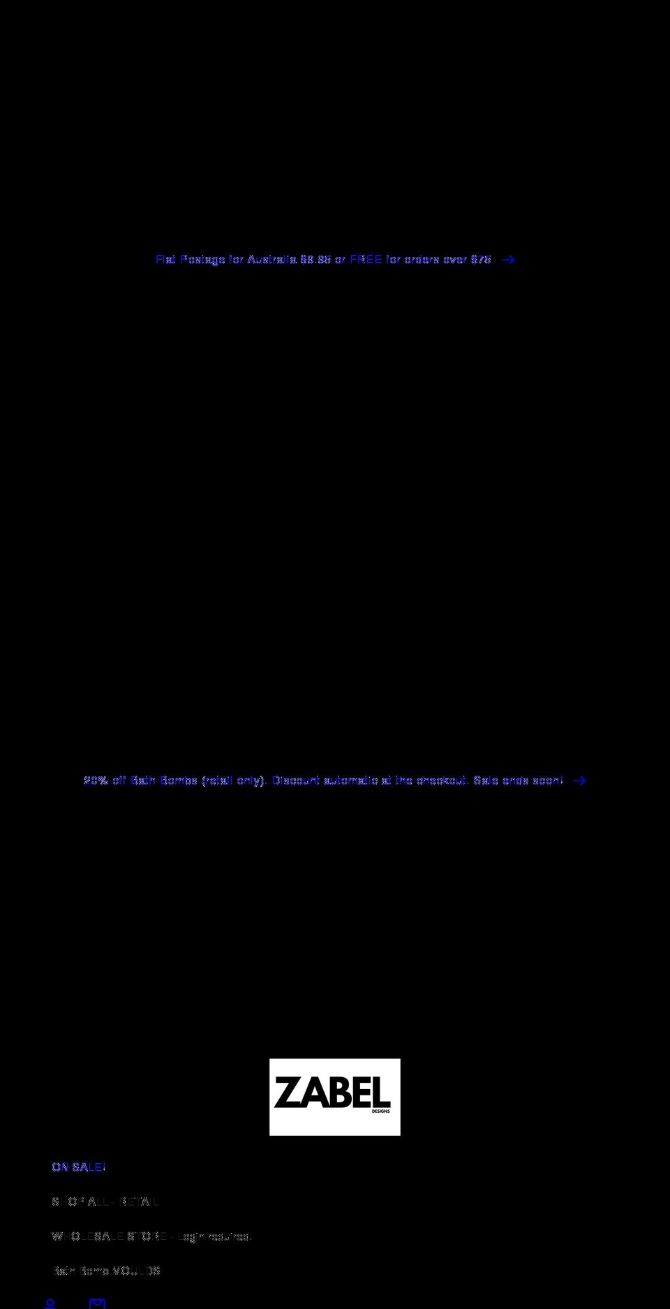 zabeldesigns.com shopify website screenshot