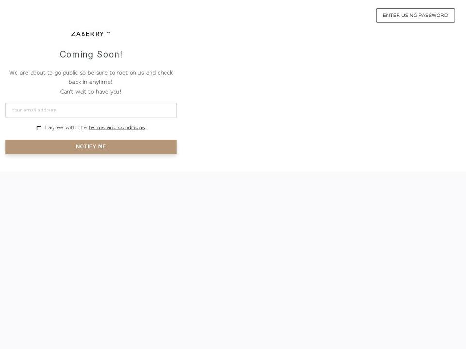 zaberry.com shopify website screenshot