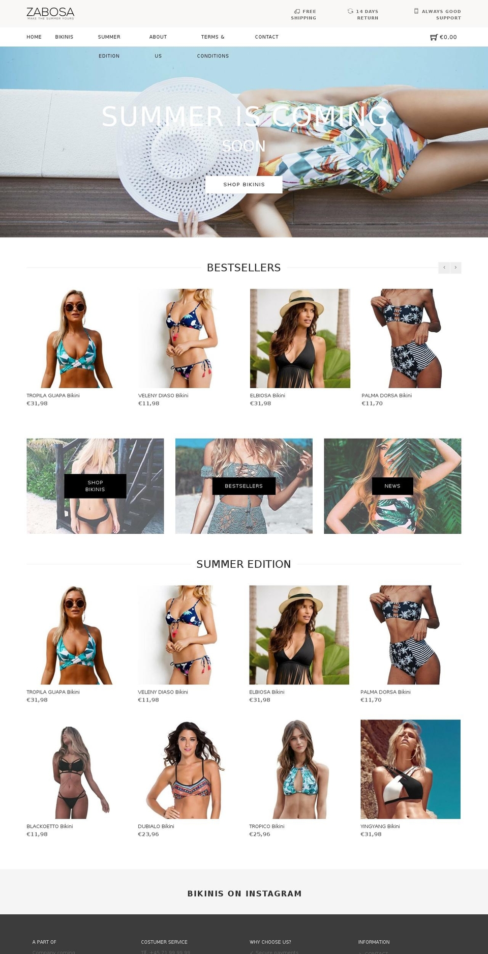 zabosa.com shopify website screenshot