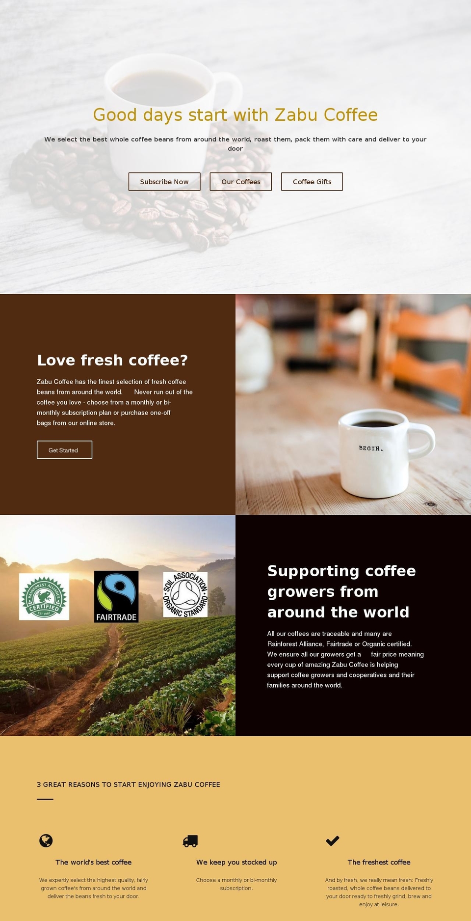 zabucoffee.co.uk shopify website screenshot