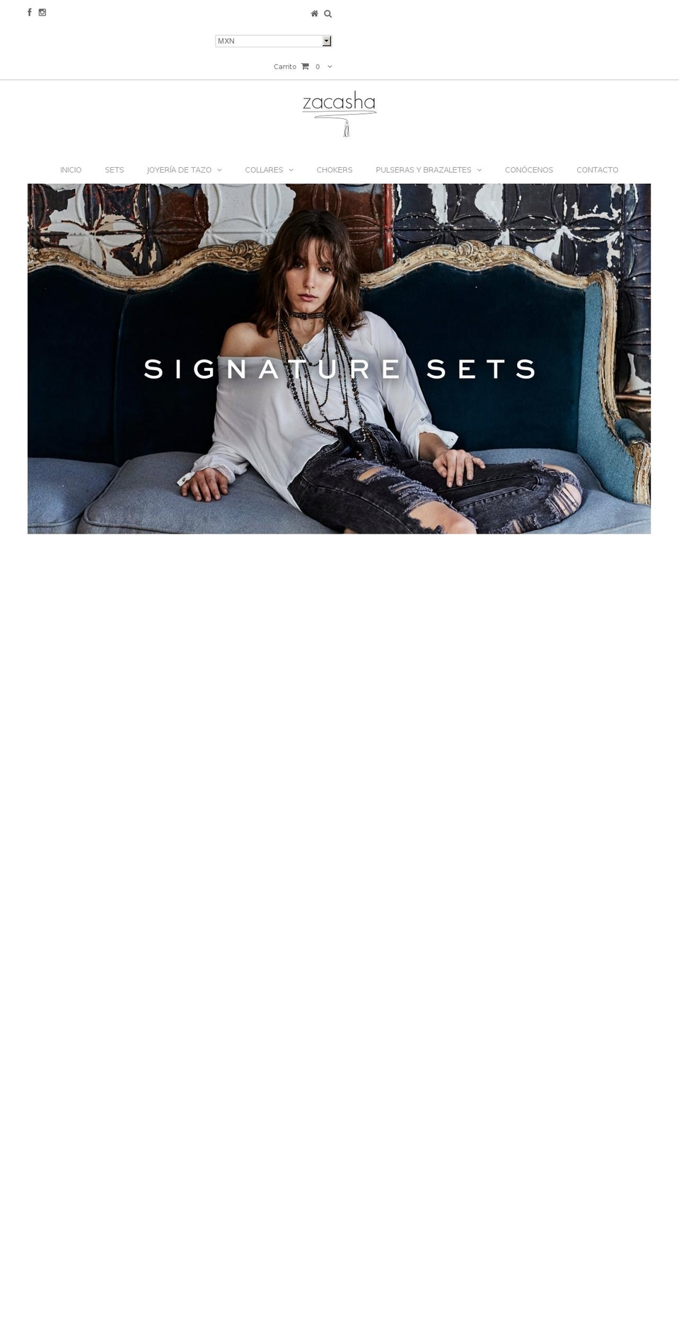 zacashamexico.com — Shopify storefront screenshot