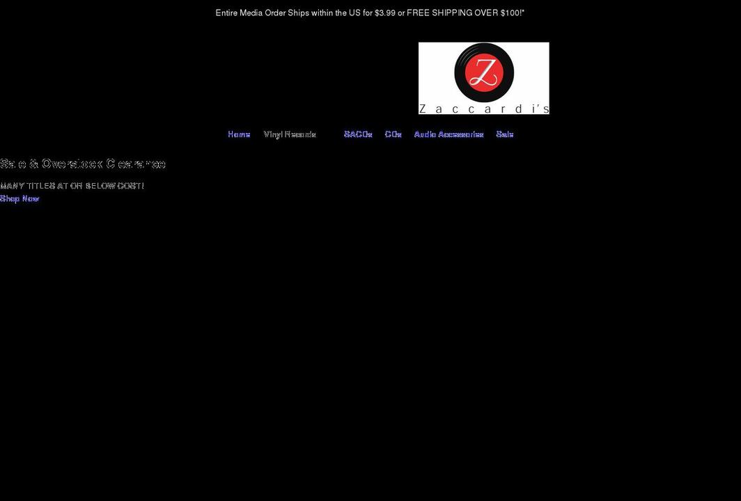 zaccardis.com shopify website screenshot